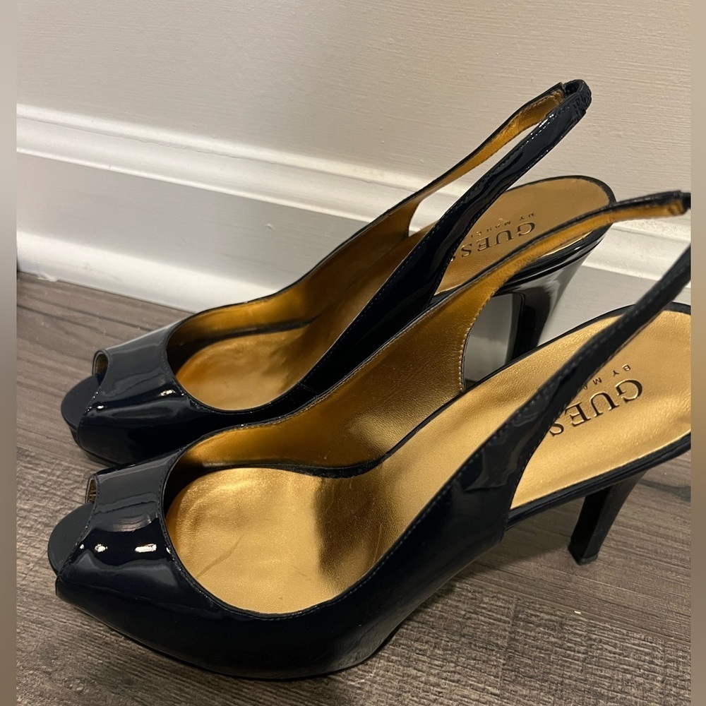 Guess by Marciano Navy Patent Leather Heels